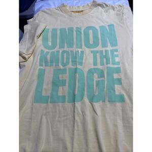 Union Now The Ledge Yellow Tee With Green Lettering New Large SzIII